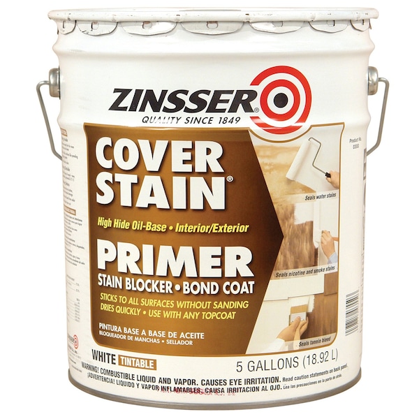Zinsser Cover Stain White OilBased Alkyd Primer and Sealer 5 gal 03550